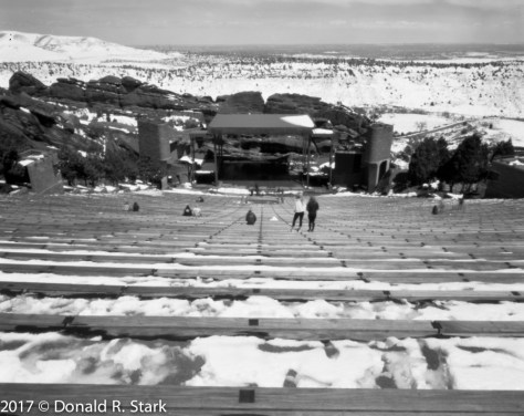 pinhole of bleachers red rocks amphitheater