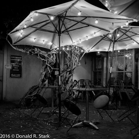 nighttime santa fe courtyard